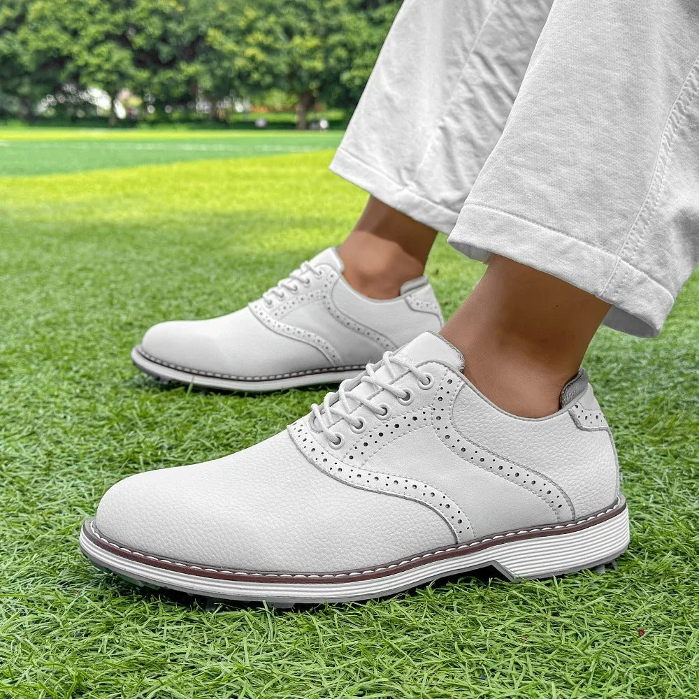 Pebbled Leather Brogue Shoes with Pebbled Texture