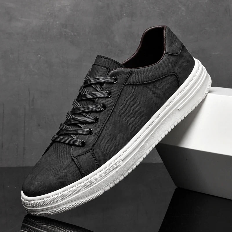 Cowhide Leather Sneakers with All-Day Comfort