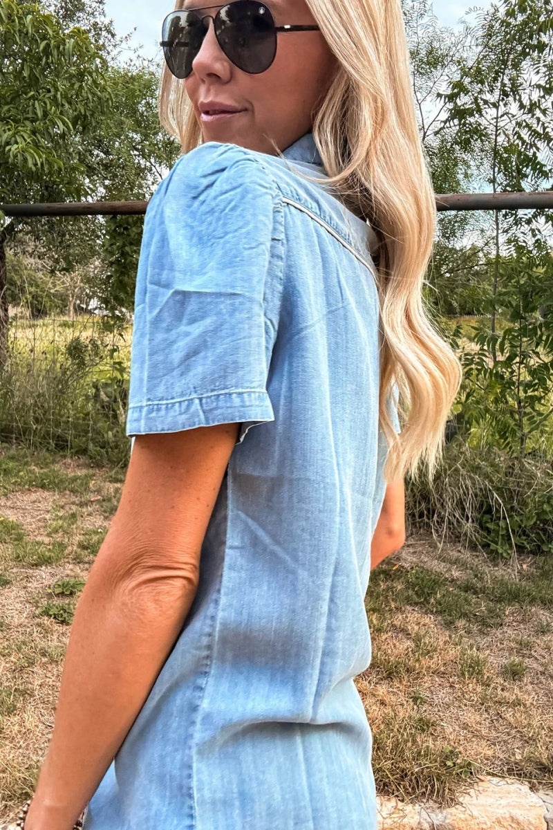The Booker Western Button-Front (Blue)