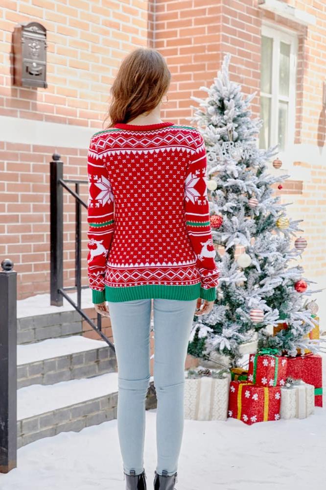 Cartoon Embroidered Knitted Knit Sweater