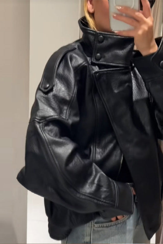 Modern Matte Crinkle PU Jacket
