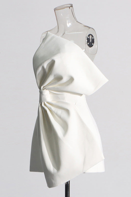 Bow pattern slim-fit tube top Mini-Length Dress