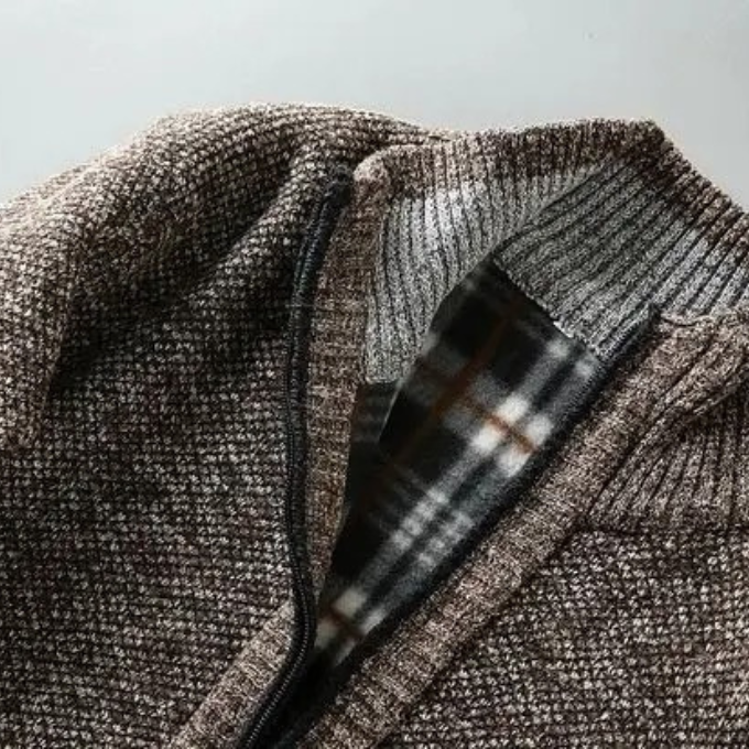 Fleece Jacket with Plaid