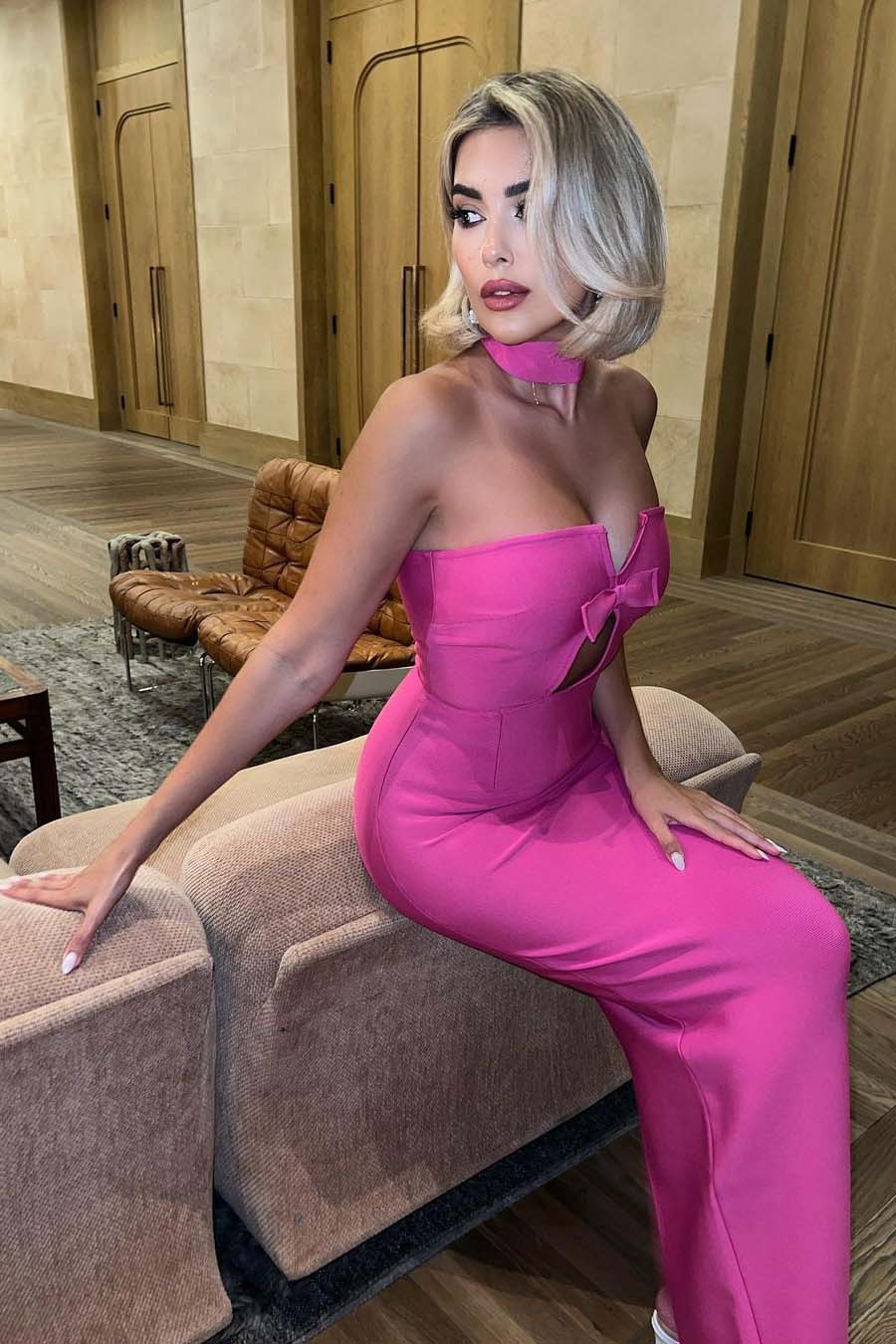 Holly Maxi-Length Dress - Rose Red