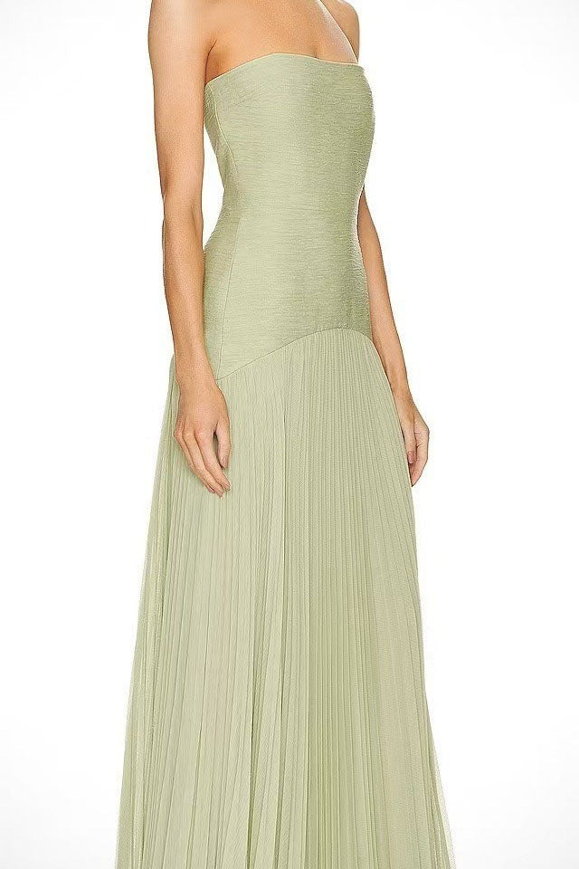 Russian Hot-Selling Solid Strapless Maxi-Length Dress