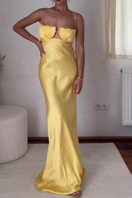 Luxury Cut-Out Fitted Maxi-Length Dress