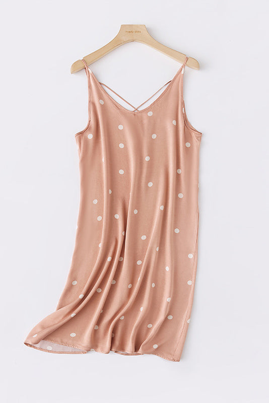 Patterned Cross-Back Cami Dress