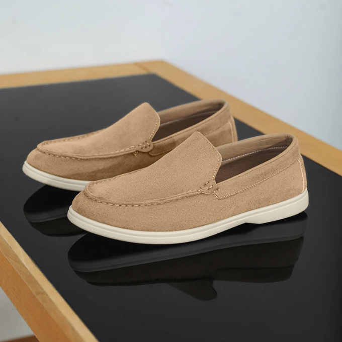 Suede Loafers with Rubber Sole
