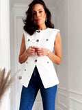 Denim Jacket with Crew Neck and Relaxed Fit
