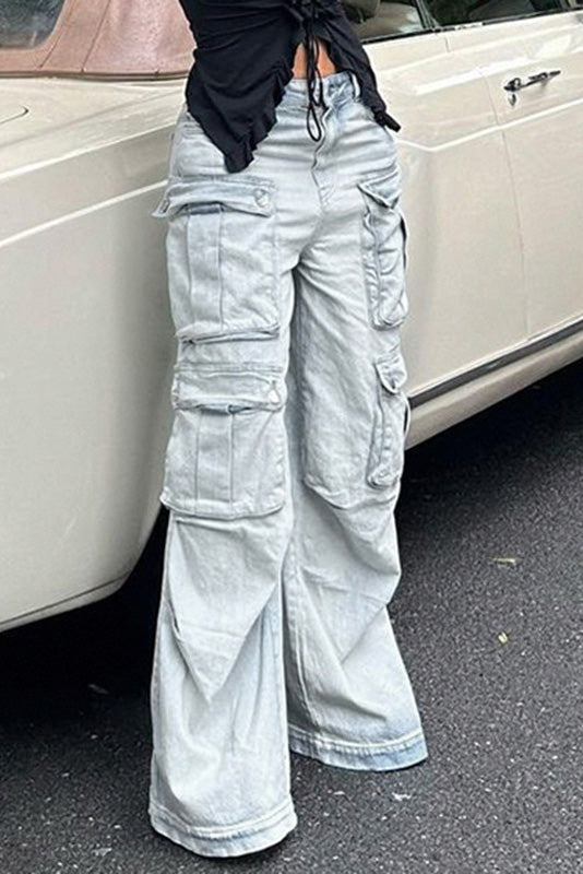 High-Waist Street Denim Jeans
