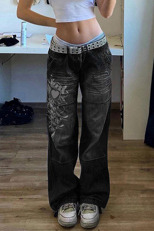 Modern Street-Style Washed Jeans