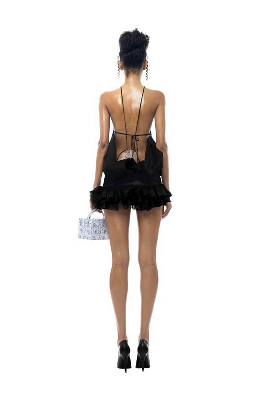 Coastal Kiss Halter Open-Back Mini-Length Dress