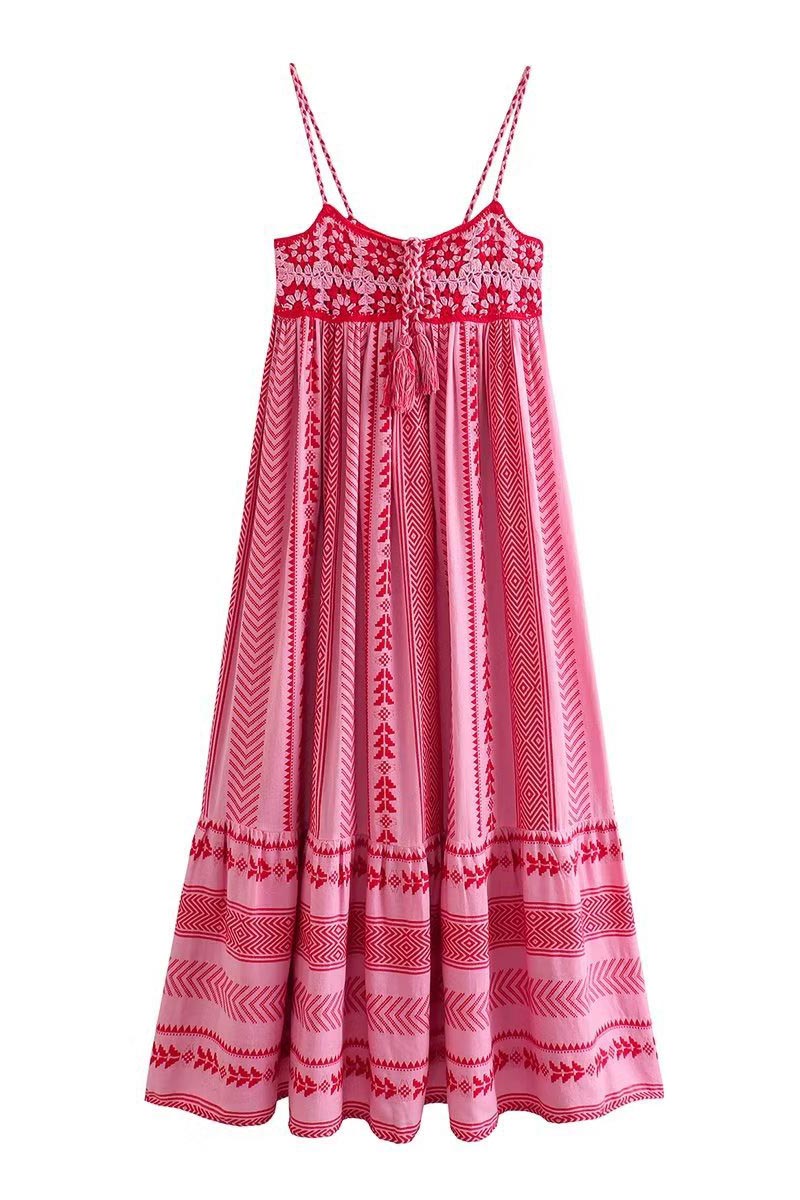 Modern Ethnic Knitted Suspender Long Skirt