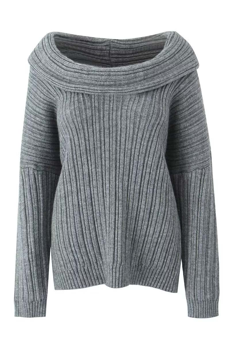 Lazy Style Solid Irregular Knit Top