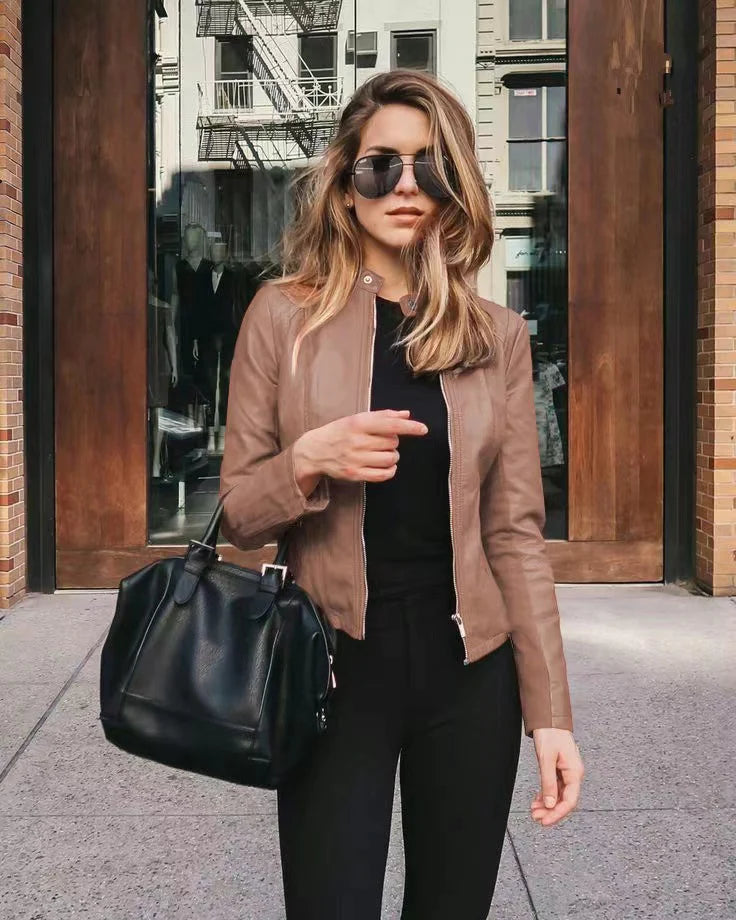 Fashionable Leather Jacket with a Timeless Look