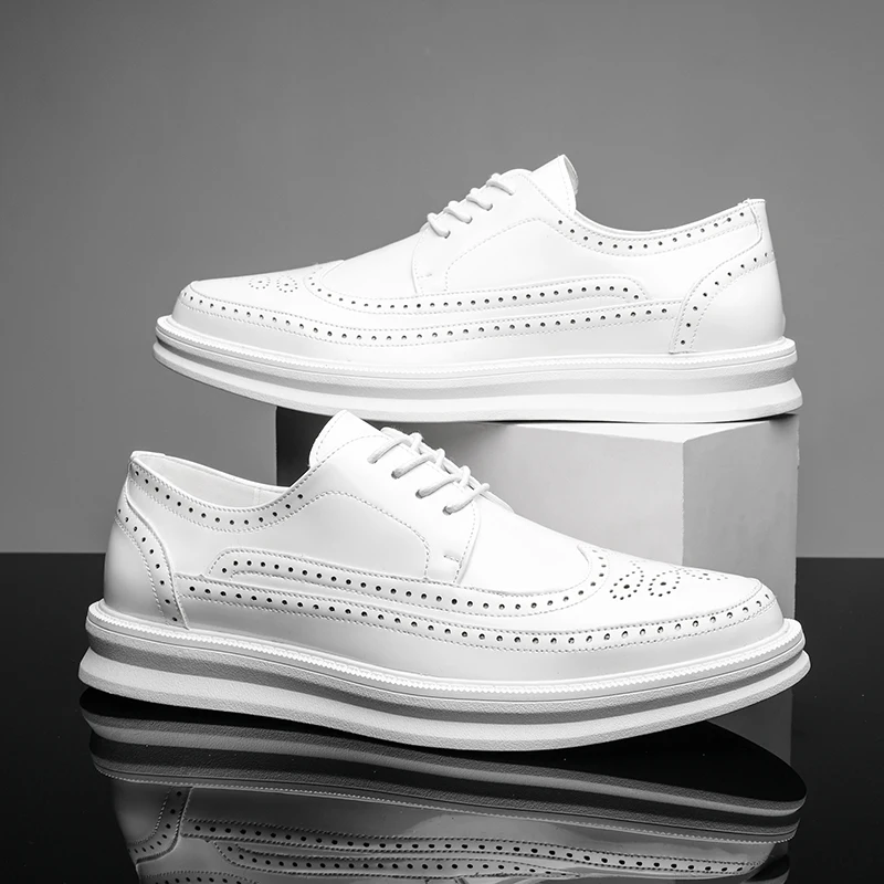 Leather Brogue Shoes with All-Day Comfort