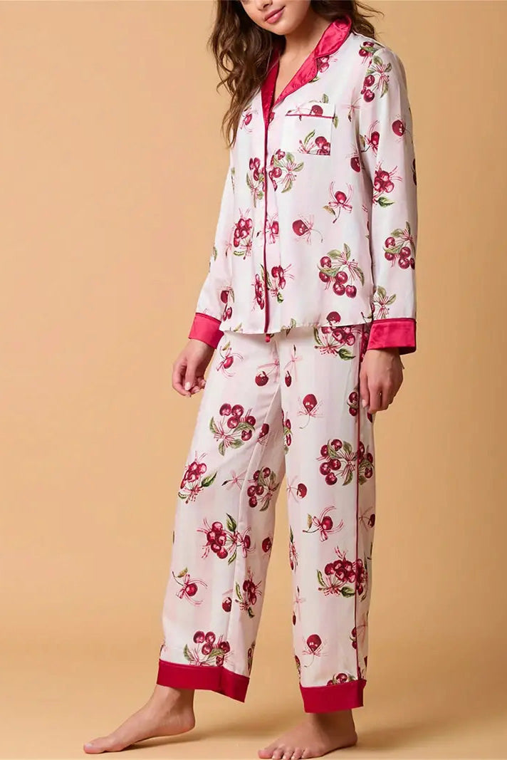Coordinated Christmas Festive Stripe Print Pajama Set
