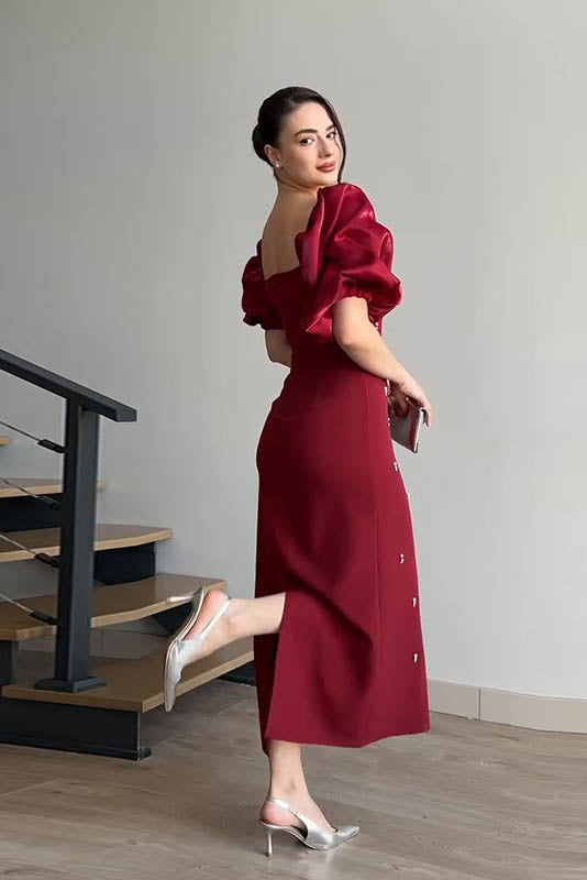 Echoes of the Past - Polka Dot Maxi-Length Dress