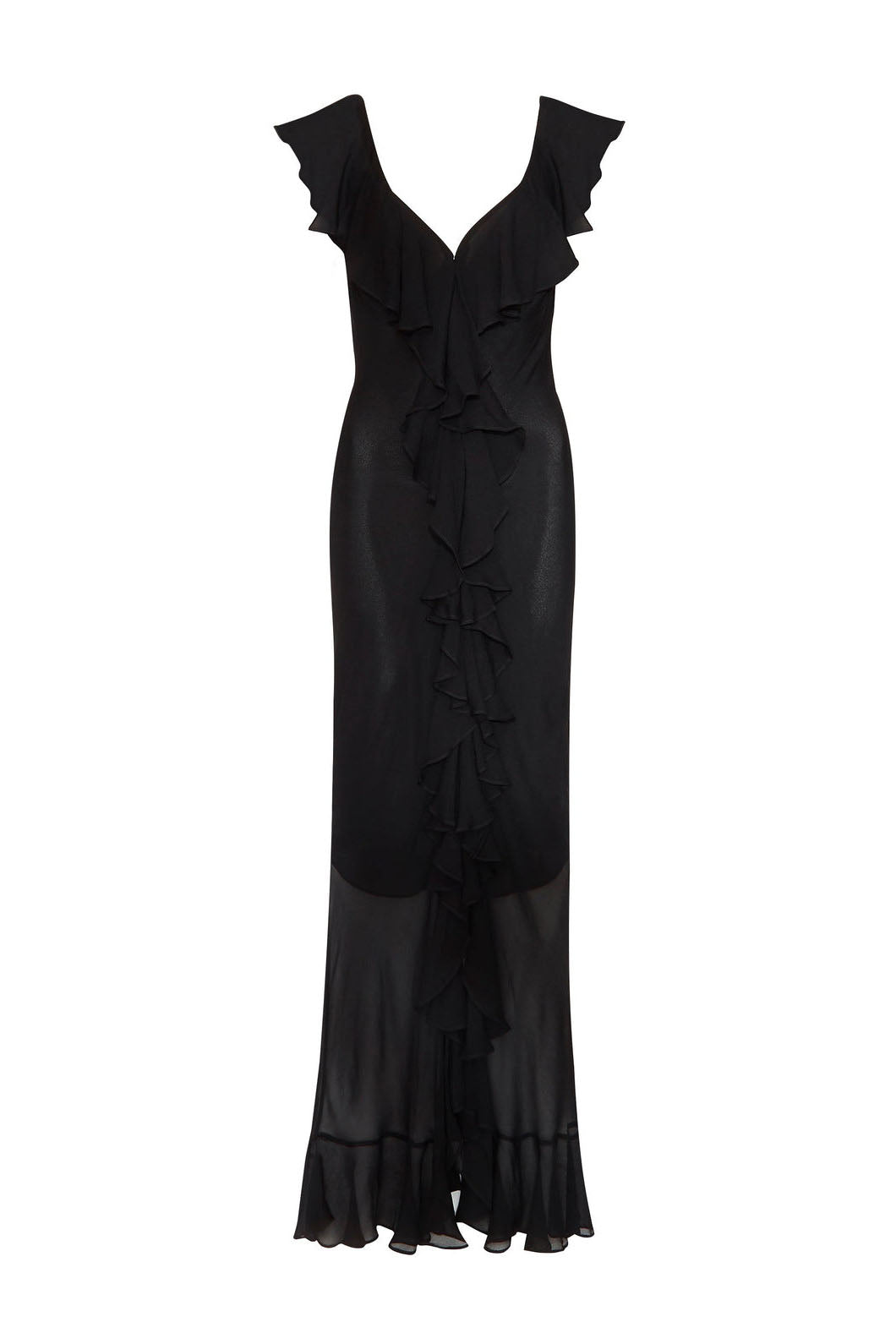 Sunlight Lotus-Chiffon Ruffled Maxi-Length Dress