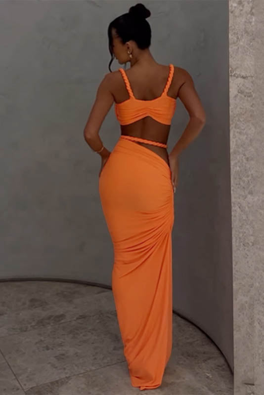 Coordinated Sea Breeze Halter Bikini & Skirt Set
