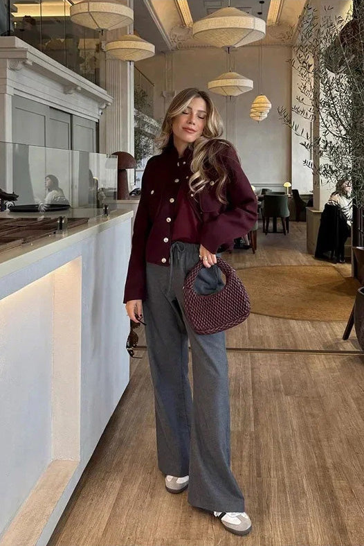 Modern Structured Mock-Neck Mini Jacket