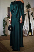 Coordinated Convertible Draped Top & A-Line Maxi Skirt Set