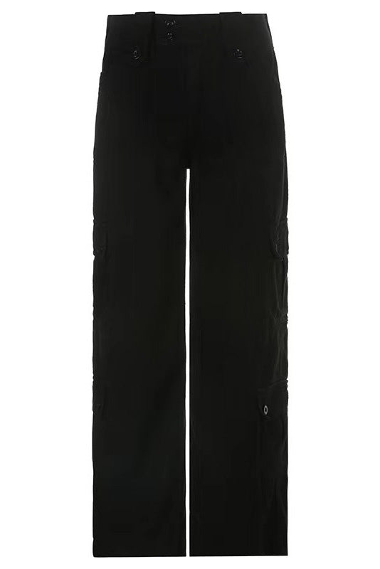 Retro Street Style Pocket Denim Trousers
