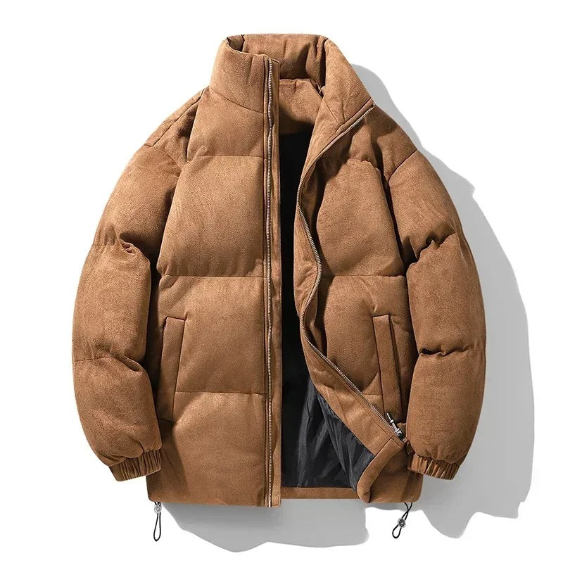 Wool Blend Jacket with Stand Collar