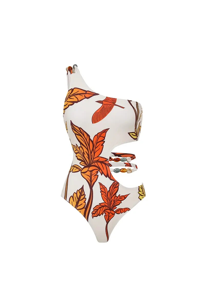 Maple Print Swimwear Set Trio