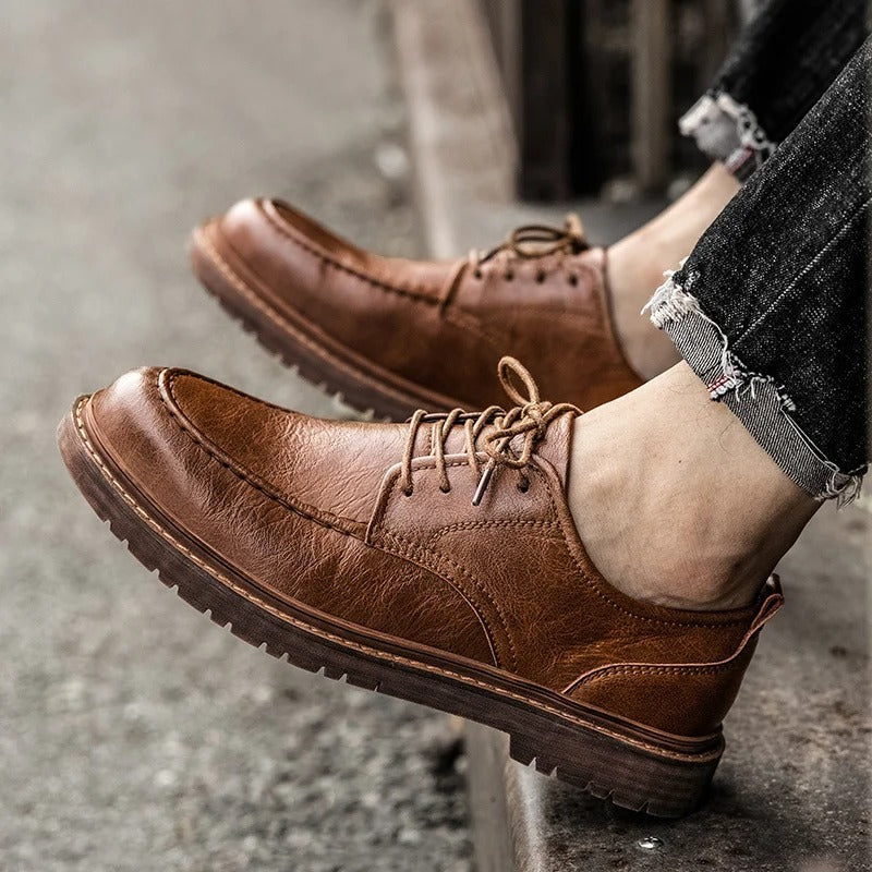 Leather Shoes with Lug Sole