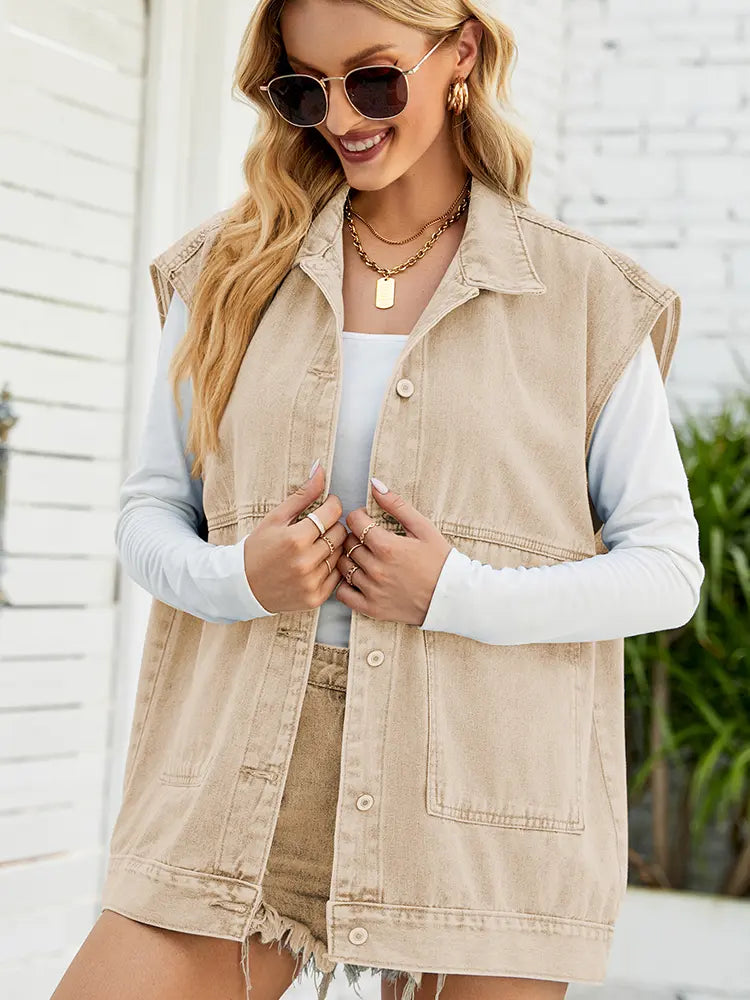 Cropped, Lightweight Denim Vest