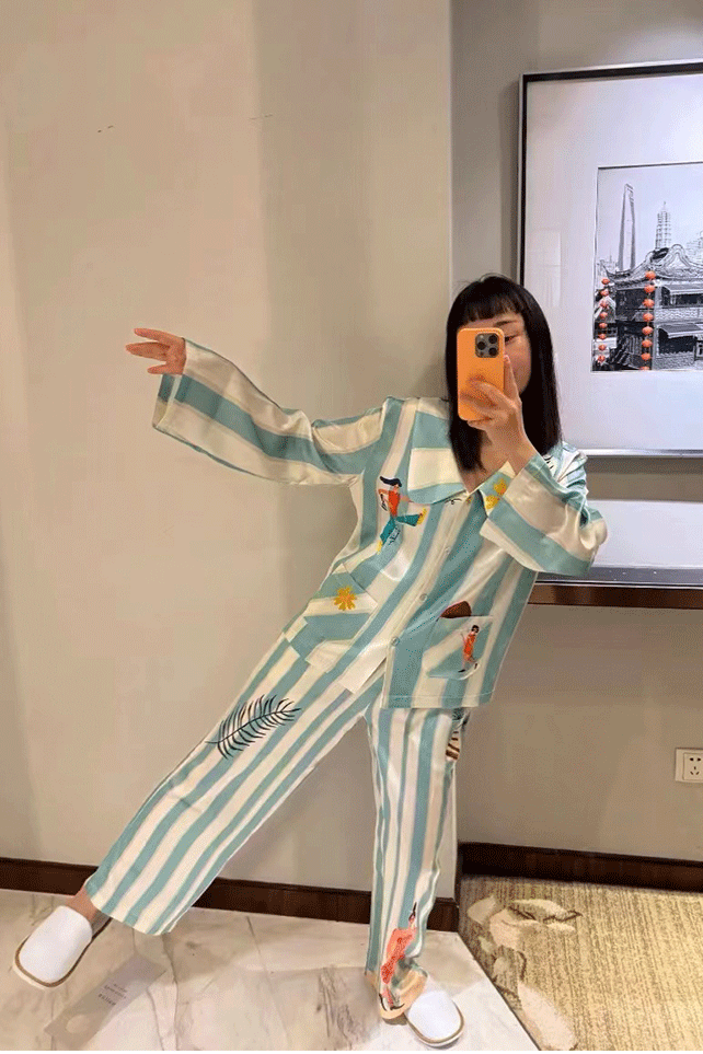 Coordinated Forest Walk Long Pajama Set