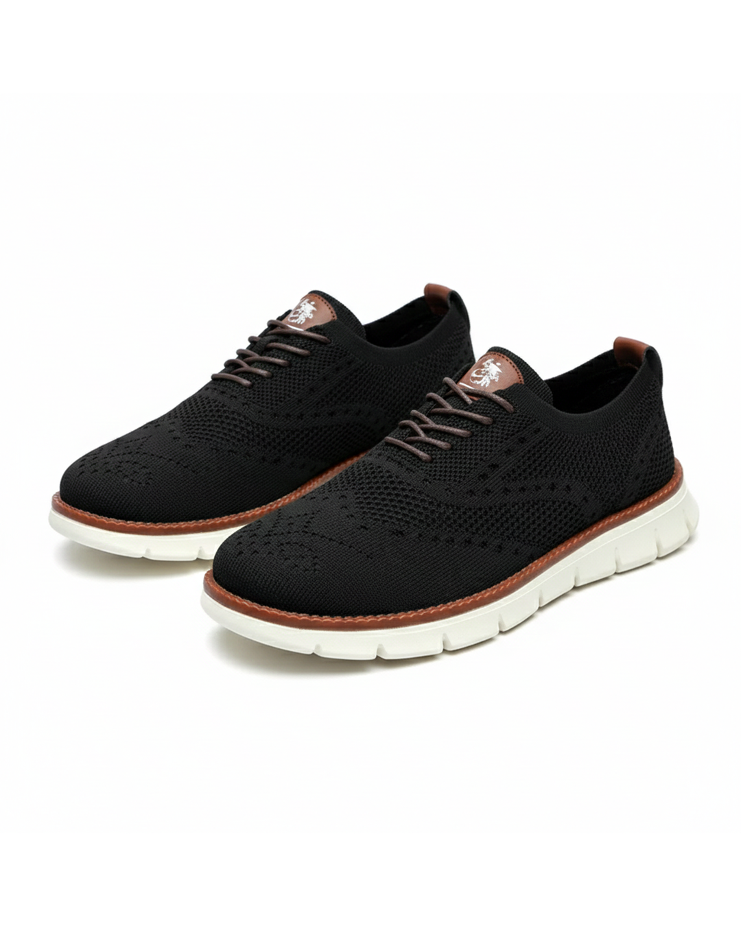 Knit Brogue Shoes with Memory Foam Insole and Breathable Upper