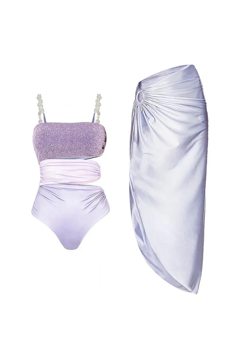 Glitter Cut-Out Resort Swimwear Set