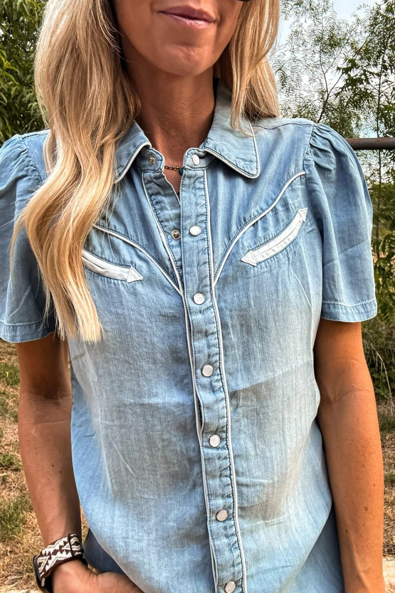 The Booker Western Button-Front (Blue)