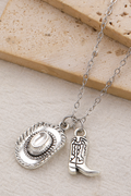 Statement Women Western Shoes Hat Necklace