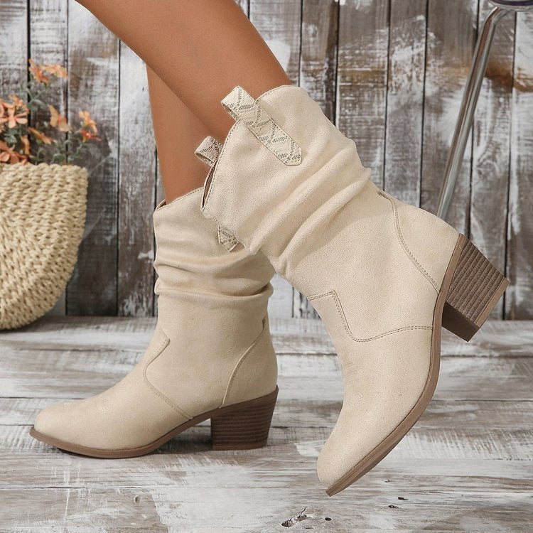 Retro Western Cowboy Tassel Ankle Boots