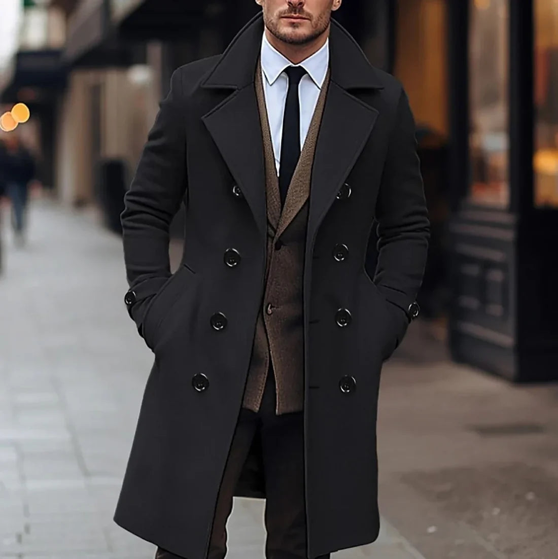 Warm Denim Trench Coat