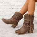 Retro Western Cowboy Tassel Ankle Boots