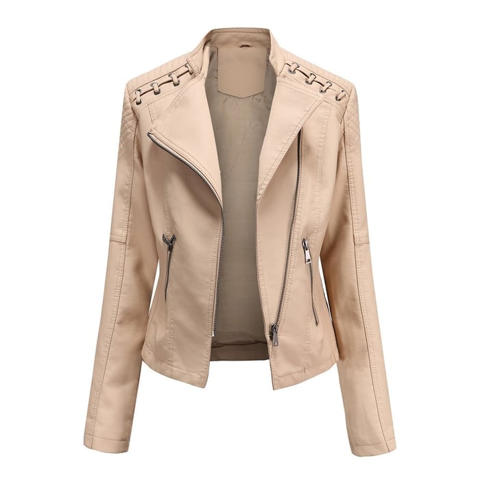 Leather Jacket in Washed Lambskin