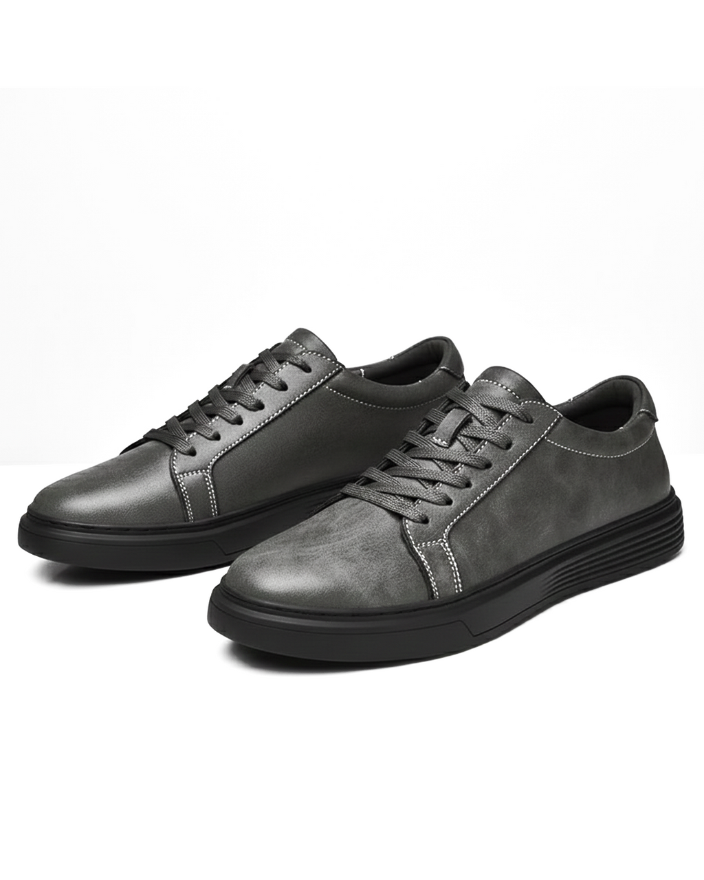 Leather Sneakers with Shock-Absorbing Sole