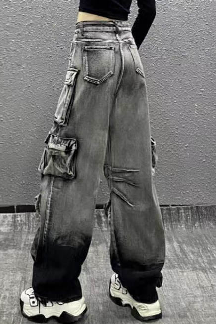 Modern Gradient Cargo Paratrooper Jeans