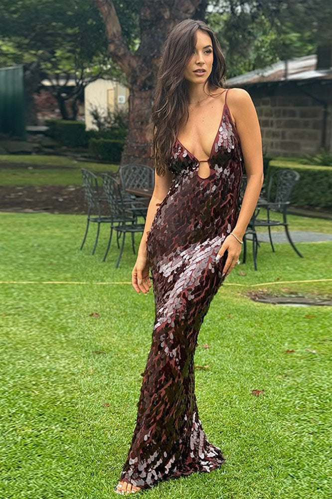Modern Glittery Dress with Thin Straps