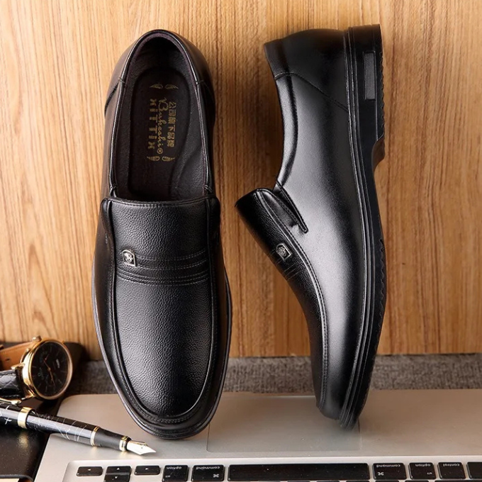 Leather Loafers with Semi-Gloss Finish