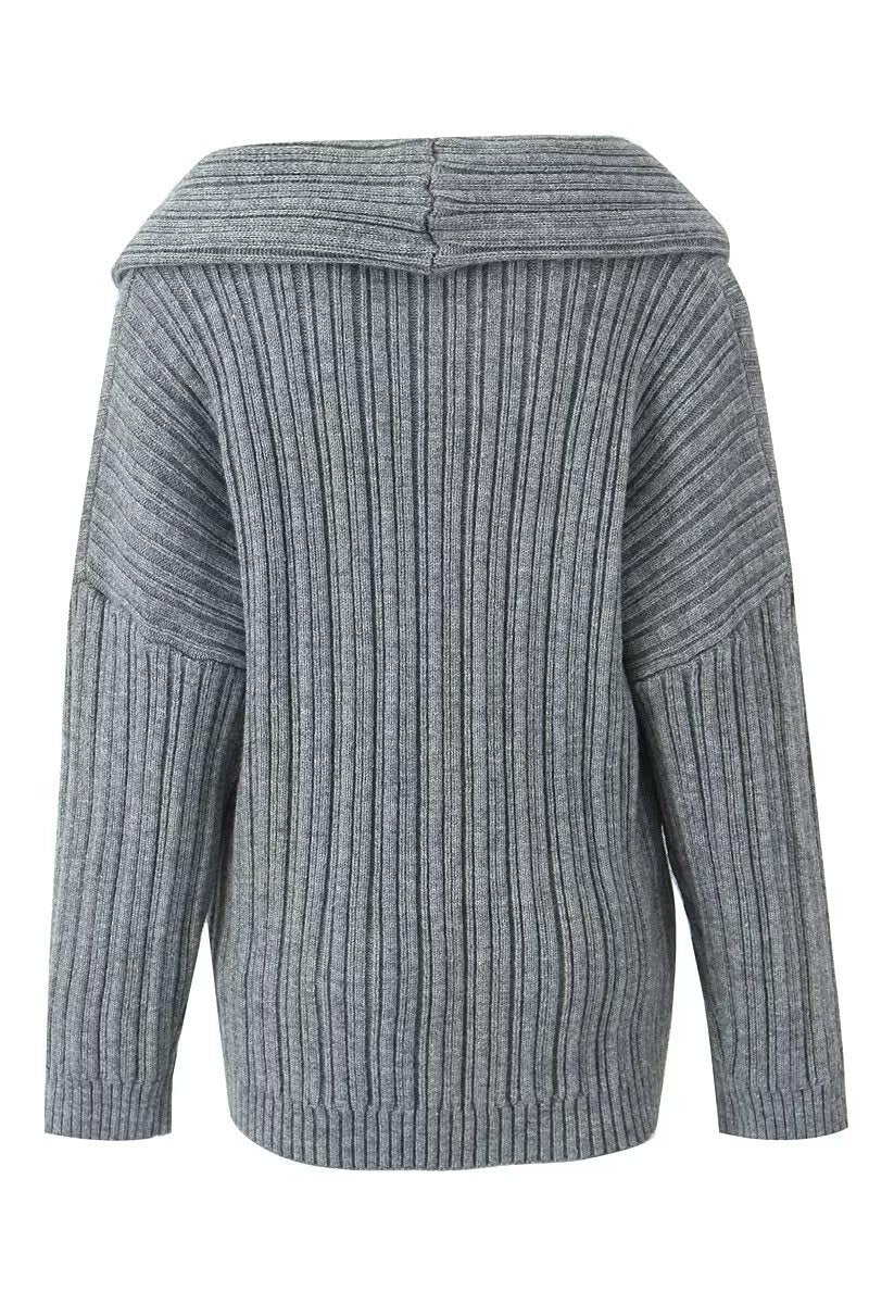 Lazy Style Solid Irregular Knit Top
