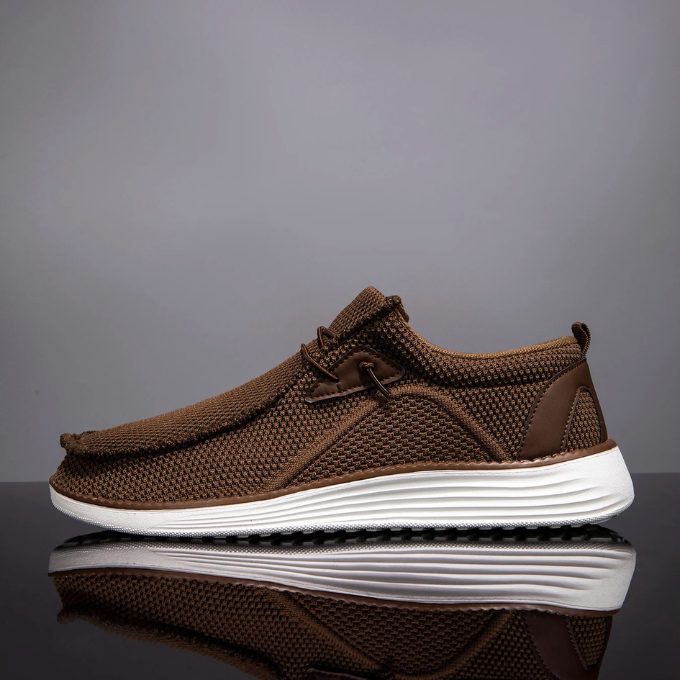 Mesh Loafers with Woven Detail
