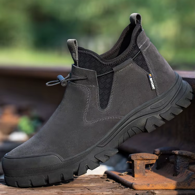 Suede Sneakers with Slip-Resistant Tread