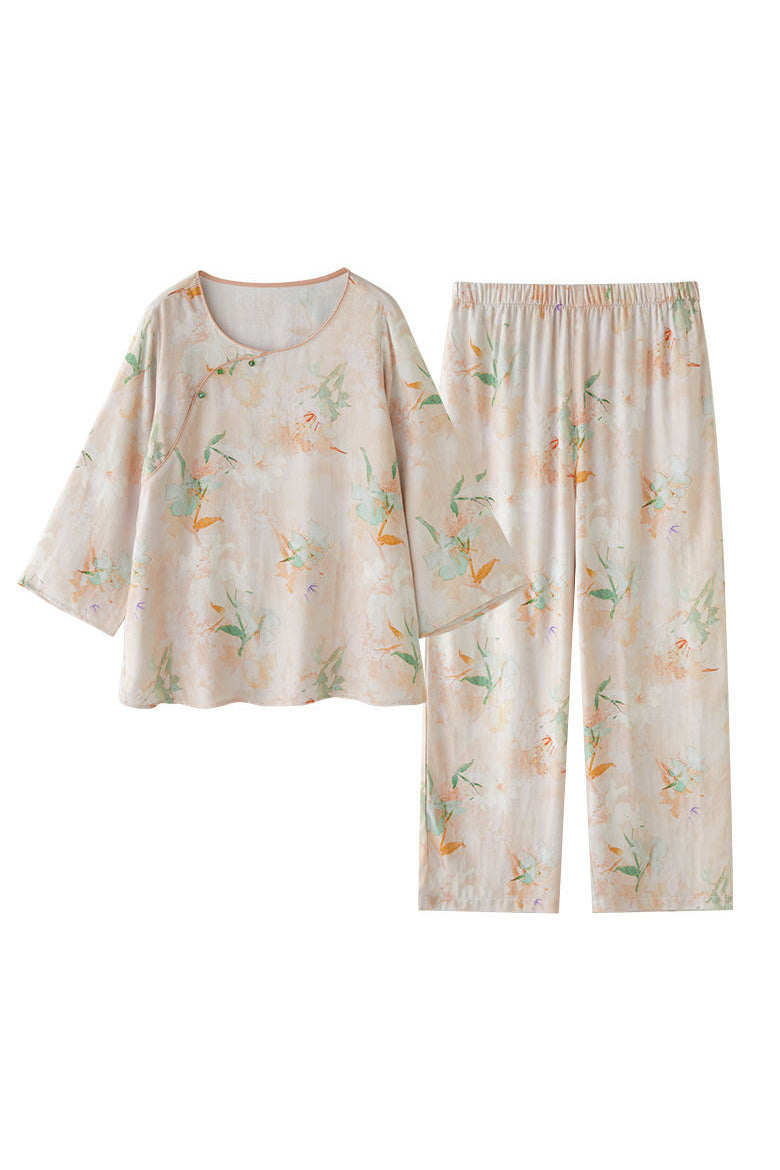 Eco-Friendly Fiber Patterned Pajama Set