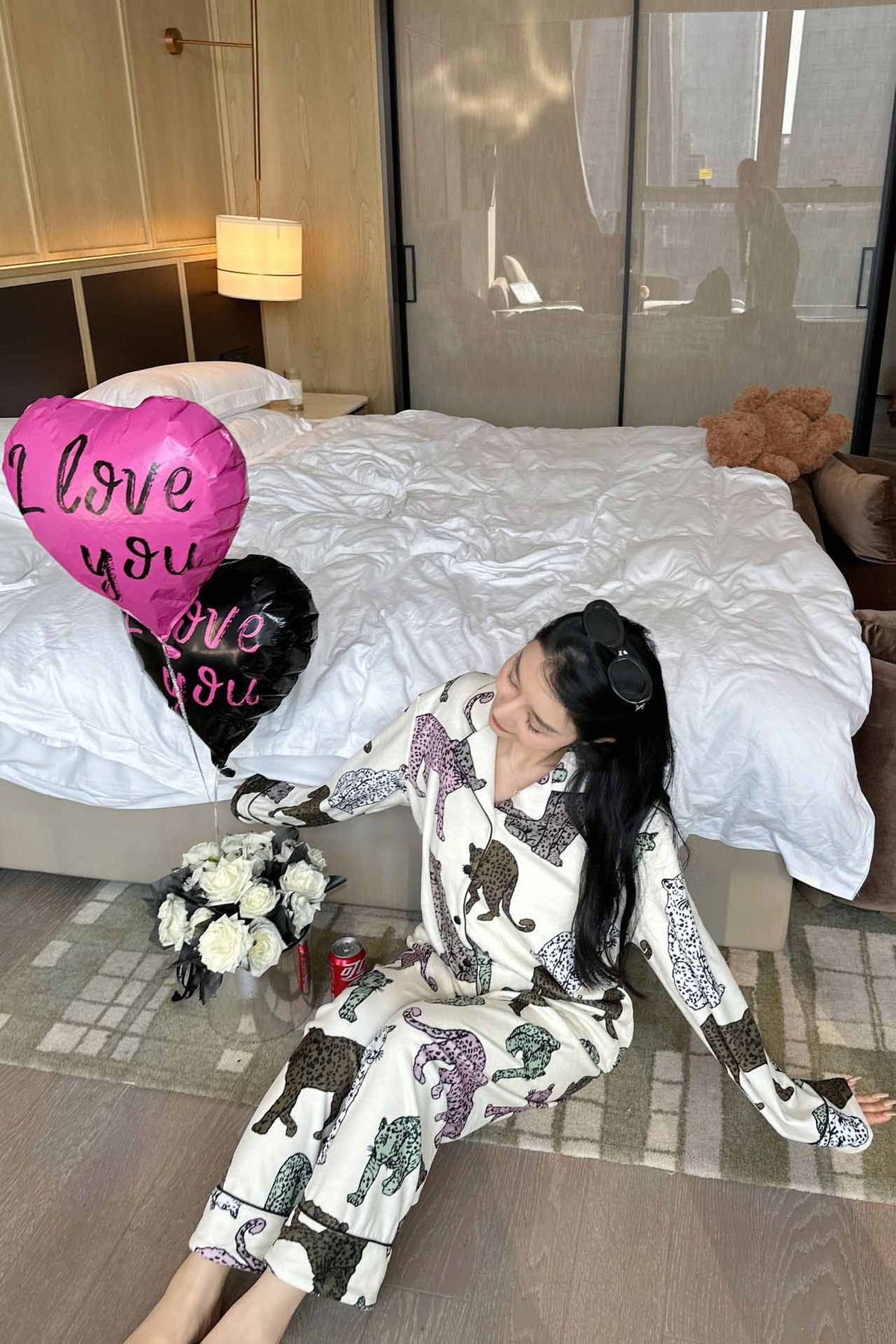 Coordinated Melard Leopard Print Pajama Set