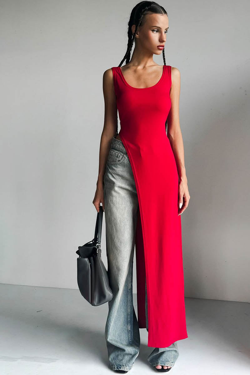 Urban Muse Slit Fitted Dress